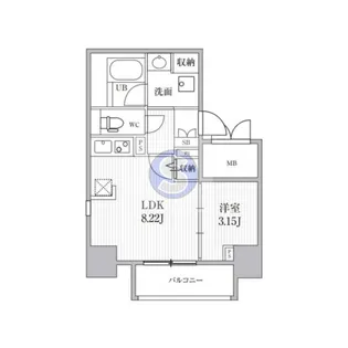 シーズンフラッツ靭本町【3階】の間取り