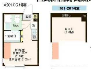 ハーモニーテラス関町II【1階】の間取り