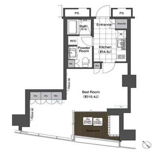 スカイハウス浜離宮【23階】の間取り