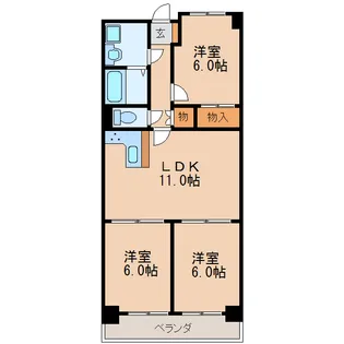 ロータリーマンション栄【14階】の間取り