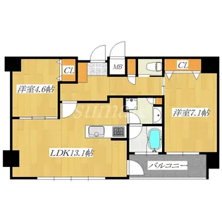 リーフコンフォート赤羽【13階】の間取り