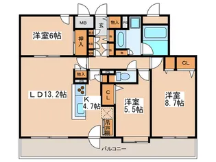 プライムアーバン円山北四条【10階】の間取り