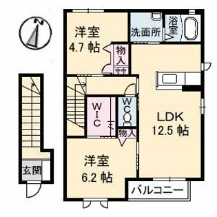 シャーメゾンJUNO C棟【2階】の間取り