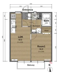 ハイツサハラA棟【1階】の間取り