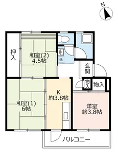 UR多聞台【3階】の間取り
