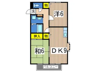 エ-デルハイムB【1階】の間取り