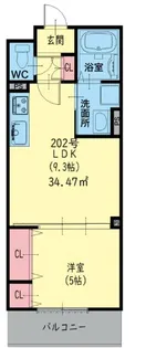 クリエオーレ御厨東【1階】の間取り