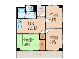 チェリー安部山【2階】の間取り