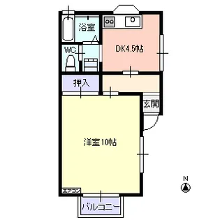 ハイツ渡辺【1階】の間取り