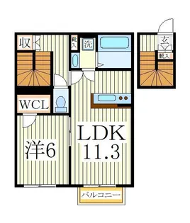 シェソワII D棟【2階】の間取り