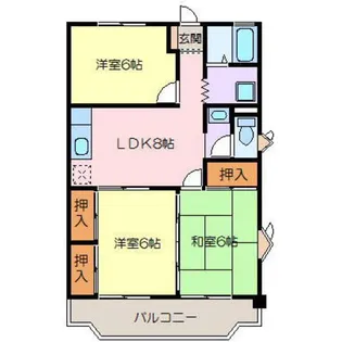 クイーンハイツ【1階】の間取り