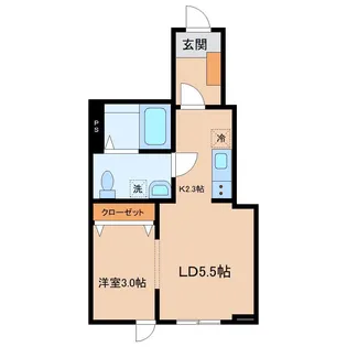 メリディアン柳生 壱番館【1階】の間取り