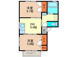 ラ・プランタンIII【1階】の間取り