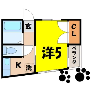 砂原ハイツ(藤岡市立石新田)【1階】の間取り