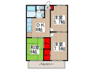 フロ-ラルアイダ【2階】の間取り