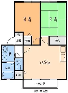 ソレジオ南梅本【1階】の間取り