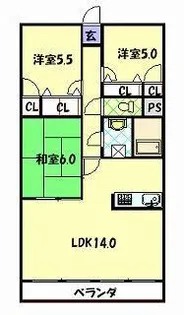 イーストヒルズ桜木【3階】の間取り