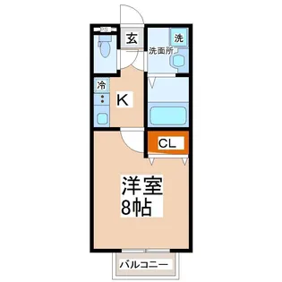 キャピタル大和町A【2階】の間取り