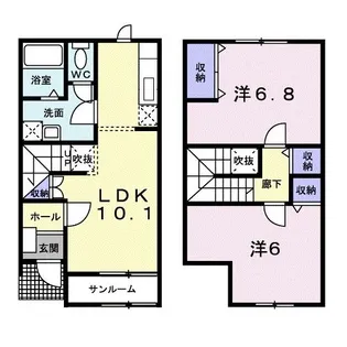 グッディ・ツー【1階】の間取り