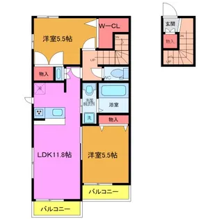 メゾン・ディ・ラディーチェ エスーヴァッレ【2階】の間取り