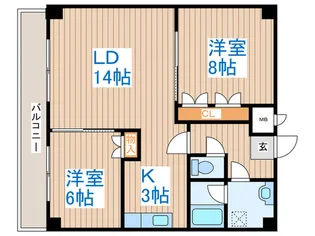 プラザ中島公園【7階】の間取り