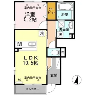 パルティールIIB【1階】の間取り