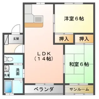 コーポサンパレス【2階】の間取り
