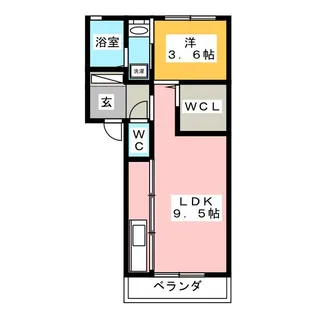 カーサ・フィオーレ【2階】の間取り