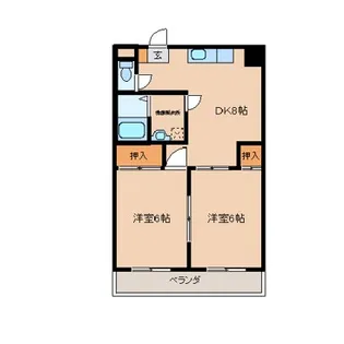 ウェルネスハイツII【1階】の間取り