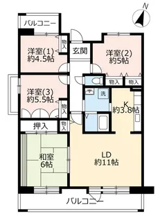 URアーベイン東三国【6階】の間取り