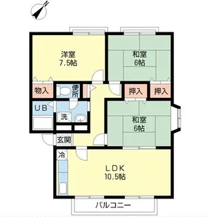 グリーンヒルズB【1階】の間取り