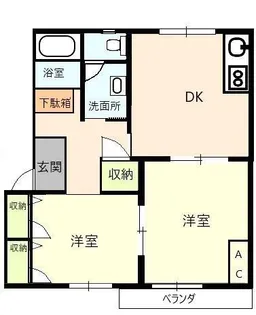 エルソルB【1階】の間取り