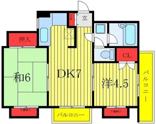サンフィールドハイツ【4階】の間取り