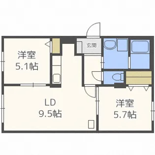 フレシール平岸【4階】の間取り