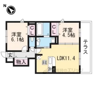 RaffineBiwa【1階】の間取り