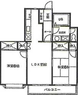 パインビレッジ谷中【3階】の間取り