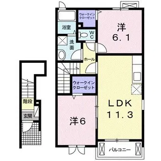 フラッツ・パディ【2階】の間取り