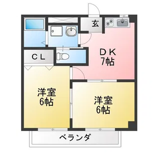 バーディー本町ハイツ【2階】の間取り