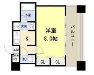 コスモリード谷町六丁目(旧:ドゥーエ谷町)【2階】の間取り