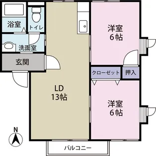 ラ.グランシューズ【2階】の間取り
