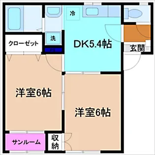 ドゥ・ソレアード【2階】の間取り