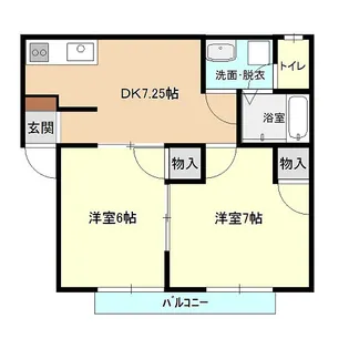 ビューハイツUK【2階】の間取り