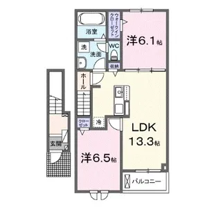 コントレイル【2階】の間取り