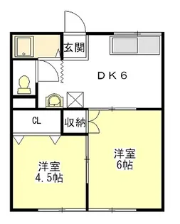 コーポ新町【1階】の間取り