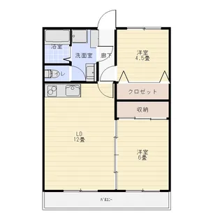 ノースアベニュー紫塚II【2階】の間取り