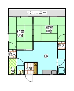 中央マンション【4階】の間取り
