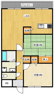 長楽園1番館マンション【4階】の間取り