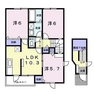 アメニティハウスアサヒA【2階】の間取り