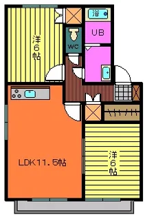 ヴェル・ドミールB棟【1階】の間取り