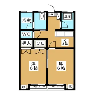 コスモスハイツ【2階】の間取り